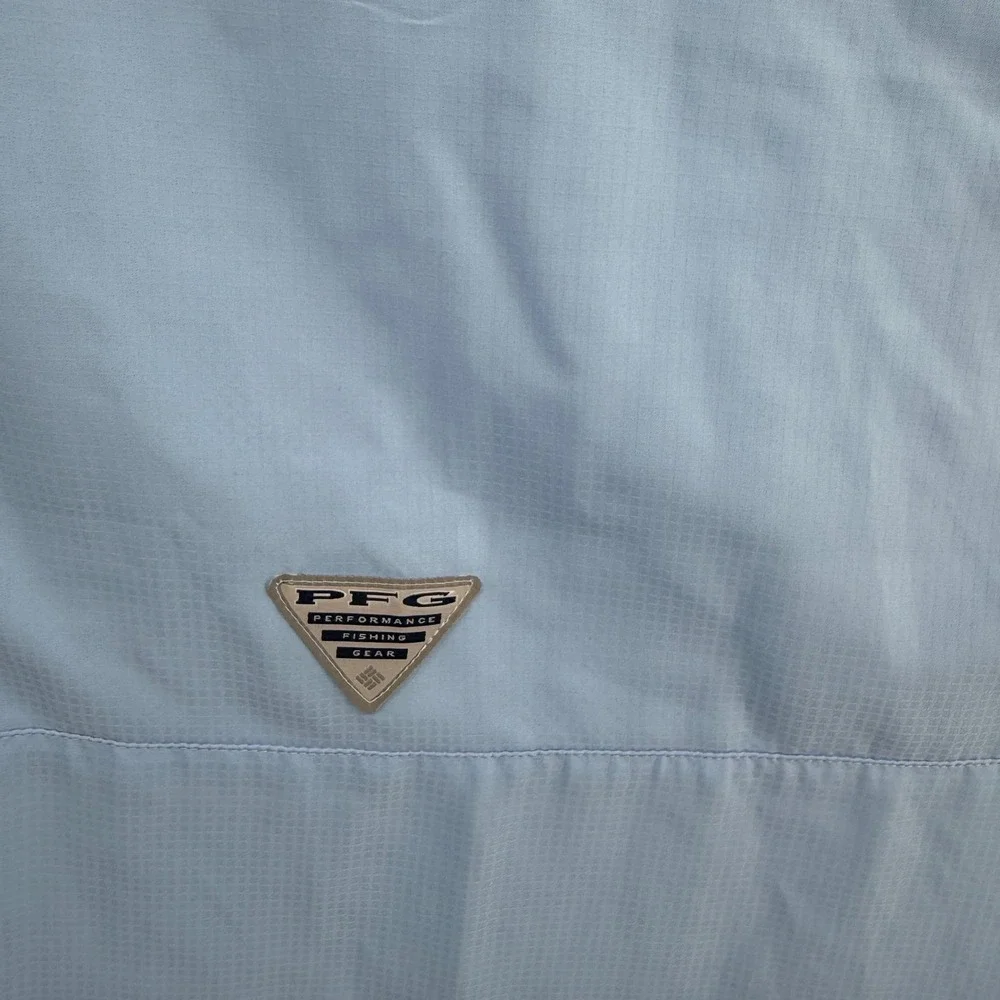 Columbia PFG Crystal Springs Mens M Light Blue Long Sleeve Fishing Shirt XM7102 - Picture 11 of 14